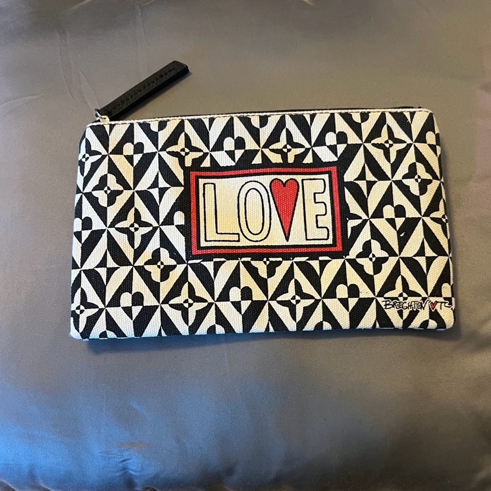 Brighton Black and White LOVE Cosmetic Bag